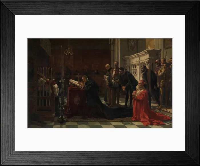 Framed Print : Philip II of Spain Honours Don John of Austria, 1873. Creator: Karel Ooms Framed Print : Philip II of Spain Honours Don John of Austria, 1873. Creator: Karel Ooms