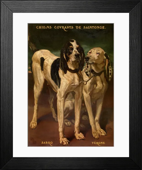 Framed Print : Two Dogs, c1830-1880. Creator: Louis-Godefroy Jadin Framed Print : Two Dogs, c1830-1880. Creator: Louis-Godefroy Jadin