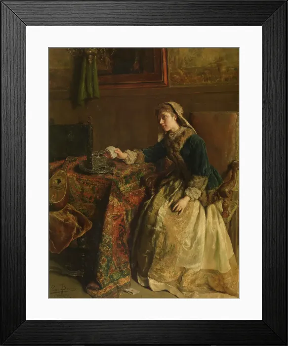 Framed Print : Lost in Thought, 1891. Creator: Leon Brunin Framed Print : Lost in Thought, 1891. Creator: Leon Brunin