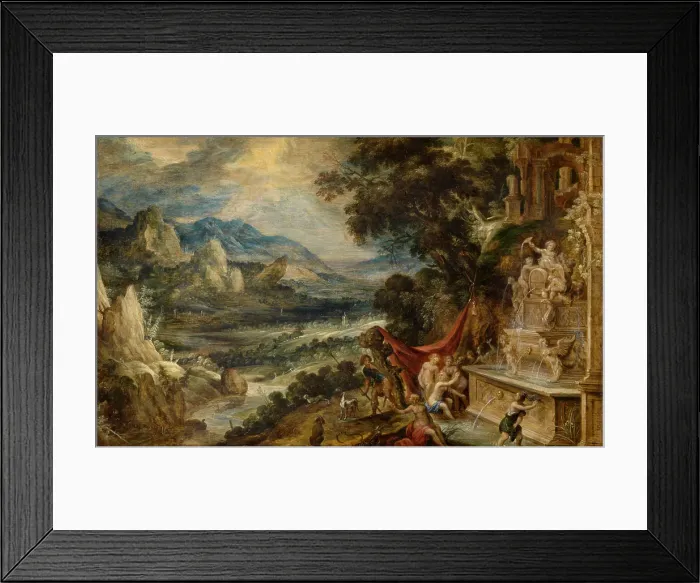 Framed Print : Landscape with Diana and Actaeon, c1590-1630. Creator: Kerstiaen de Keuninck Framed Print : Landscape with Diana and Actaeon, c1590-1630. Creator: Kerstiaen de Keuninck