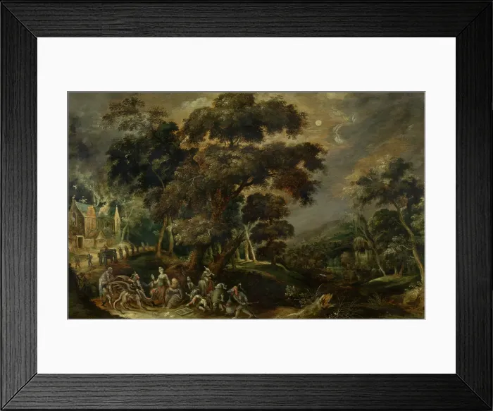 Framed Print : Landscape with the Temptation of Saint Anthony the Great, c1590-1630. Creator: Kerstiaen de Keuninck Framed Print : Landscape with the Temptation of Saint Anthony the Great, c1590-1630. Creator: Kerstiaen de Keuninck