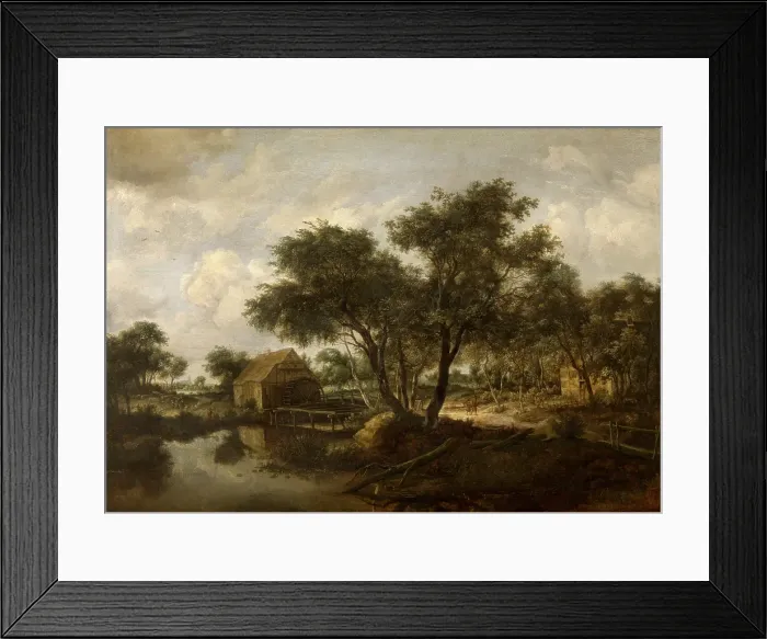 Framed Print : Water Mill, 1670-1685. Creator: Meindert Hobbema Framed Print : Water Mill, 1670-1685. Creator: Meindert Hobbema