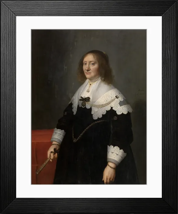 Framed Print : Aletta Brasser, Wife of Cornelis Haga, 1641. Creator: Michiel van Mierevelt Framed Print : Aletta Brasser, Wife of Cornelis Haga, 1641. Creator: Michiel van Mierevelt