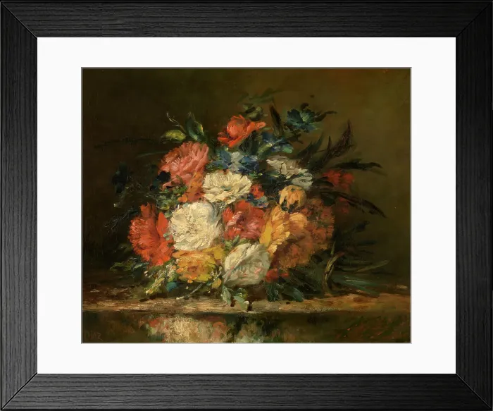 Framed Print : Flowers, c1830-1870. Creator: Narcisse Virgile Diaz de la Pena Framed Print : Flowers, c1830-1870. Creator: Narcisse Virgile Diaz de la Pena
