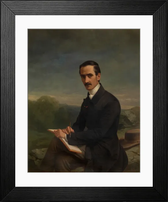 Framed Print : The Painter Alexandre Calame. Creator: Luigi Rubio Framed Print : The Painter Alexandre Calame. Creator: Luigi Rubio