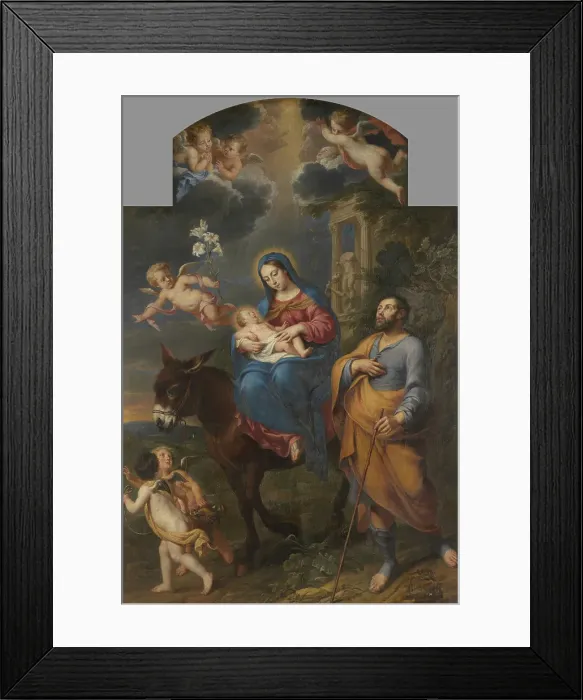 Framed Print : The Flight into Egypt, 1652. Creator: Marc Antonio Garibaldo Framed Print : The Flight into Egypt, 1652. Creator: Marc Antonio Garibaldo