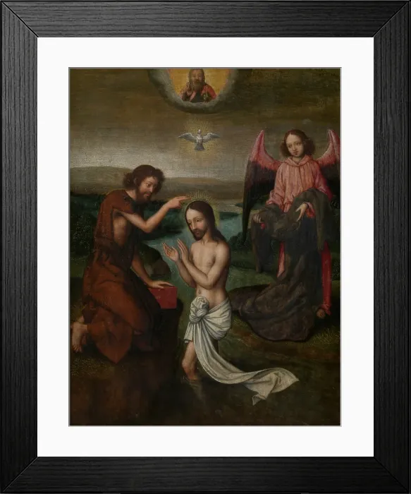 Framed Print : The Baptism of Christ. Creator: Marcellus Coffermans Framed Print : The Baptism of Christ. Creator: Marcellus Coffermans