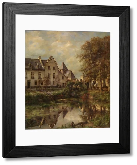 Framed Print : Manor in Brabant, 1890. Creator: Marie Collart-Henrotin Framed Print : Manor in Brabant, 1890. Creator: Marie Collart-Henrotin