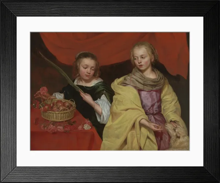 Framed Print : Two Girls as Saint Agnes and Saint Dorothy. Creator: Michaelina Woutiers Framed Print : Two Girls as Saint Agnes and Saint Dorothy. Creator: Michaelina Woutiers