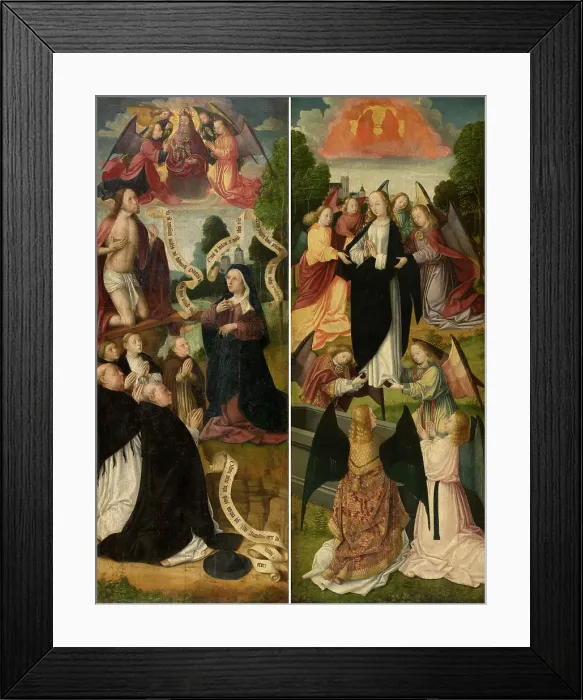 Framed Print : Stairway to Heaven and Calvary, 1490. Creator: Master of the Amsterdam Death of the Virgin Framed Print : Stairway to Heaven and Calvary, 1490. Creator: Master of the Amsterdam Death of the Virgin