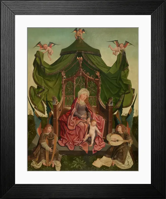 Framed Print : Madonna Enthroned, 1475-1499. Creator: Master of the Antwerp Triptych of the Virgin Framed Print : Madonna Enthroned, 1475-1499. Creator: Master of the Antwerp Triptych of the Virgin