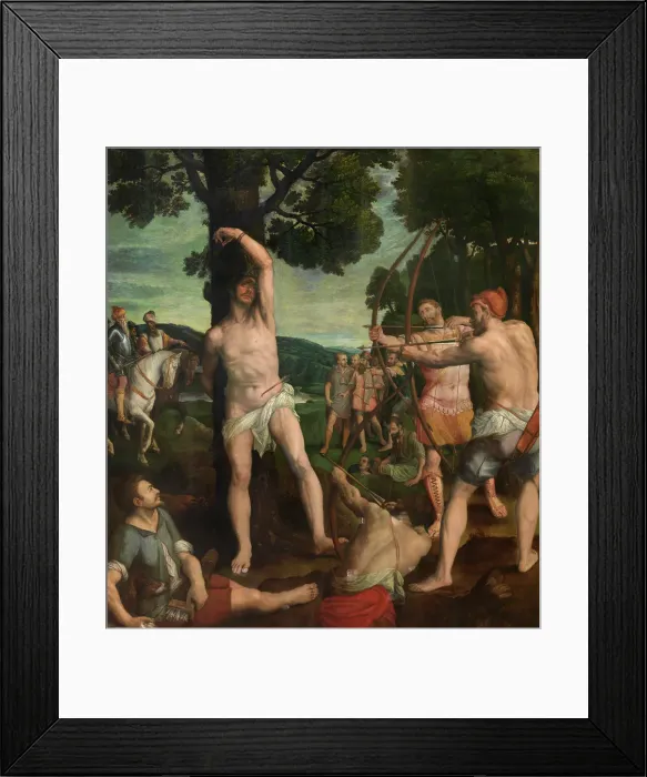 Framed Print : Martyrdom of Saint Sebastian, 1575. Creator: Michiel Coxie Framed Print : Martyrdom of Saint Sebastian, 1575. Creator: Michiel Coxie