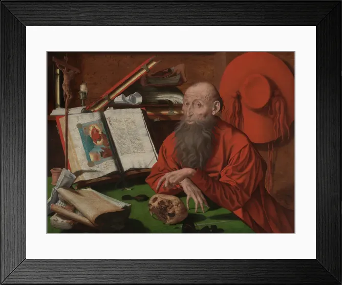 Framed Print : Saint Jerome, 1541. Creator: Marinus van Reymerswaele Framed Print : Saint Jerome, 1541. Creator: Marinus van Reymerswaele