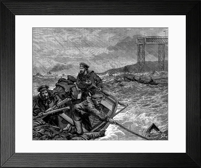 Framed Print : The Tay Bridge Disaster: boats assisting in the search, 1880. Creator: Unknown Framed Print : The Tay Bridge Disaster: boats assisting in the search, 1880. Creator: Unknown