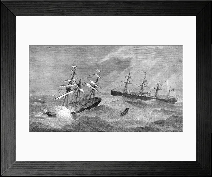 Framed Print : The steam-ship Baltic rescuing the crew of the Assyria during a storm in the Atlantic, 1872. Creator: Unknown Framed Print : The steam-ship Baltic rescuing the crew of the Assyria during a storm in the Atlantic, 1872. Creator: Unknown