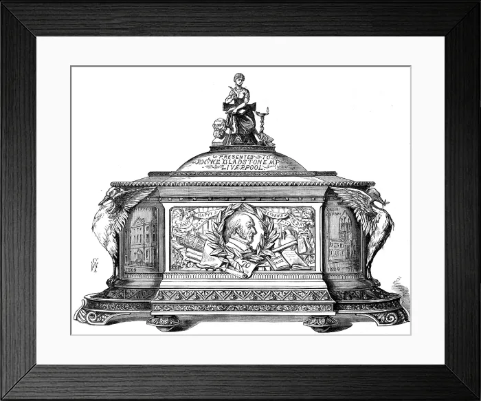 Framed Print : Casket presented to Mr. Gladstone on his birthday, 1880. Creator: Unknown Framed Print : Casket presented to Mr. Gladstone on his birthday, 1880. Creator: Unknown