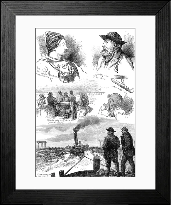Framed Print : Sketches of the Tay Bridge Disaster, by our special artists, 1880. Creator: Unknown Framed Print : Sketches of the Tay Bridge Disaster, by our special artists, 1880. Creator: Unknown