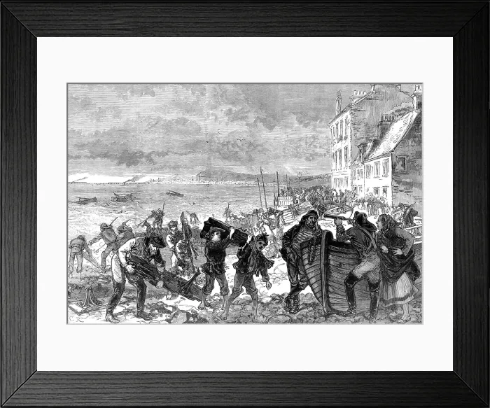 Framed Print : The Tay Bridge Disaster: pieces of wreck cast up on the beach at Broughty Ferry, 1880. Creator: Unknown Framed Print : The Tay Bridge Disaster: pieces of wreck cast up on the beach at Broughty Ferry, 1880. Creator: Unknown