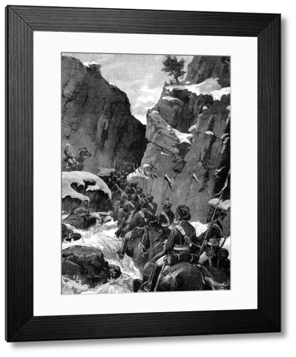 Framed Print : The Afghan War: the 10th Bengal Lancers in the Jugdulluk Pass, 1880. Creator: Unknown Framed Print : The Afghan War: the 10th Bengal Lancers in the Jugdulluk Pass, 1880. Creator: Unknown