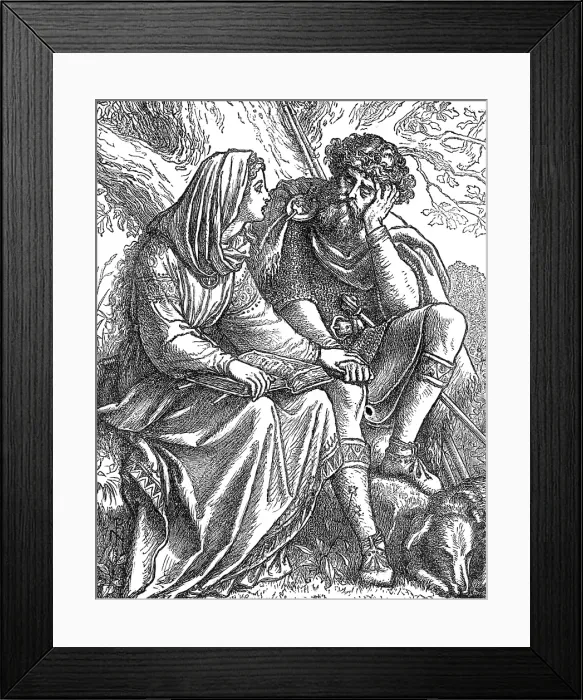 Framed Print : Queen Margaret Reading the Bible to King Malcolm, from The Shores of Fife, 1872. Creator: Unknown Framed Print : Queen Margaret Reading the Bible to King Malcolm, from The Shores of Fife, 1872. Creator: Unknown