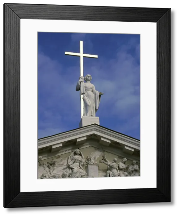 Framed Print : Statue of Saint Helena holding the cross, Cathedral of Vilnius (1777), Lithuania (2002). Creator: LTL Framed Print : Statue of Saint Helena holding the cross, Cathedral of Vilnius (1777), Lithuania (2002). Creator: LTL