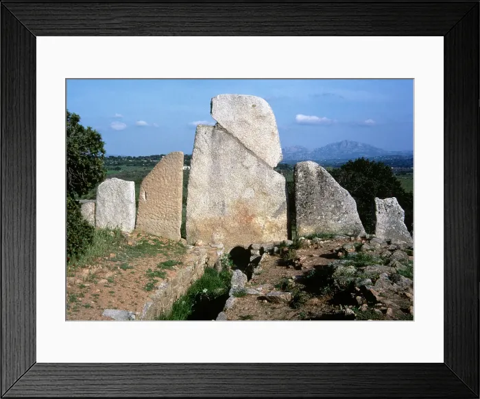 Framed Print : Li Lolghi (Giants grave), Nuragic funerary monument near Arzachena, Sardinia, Italy (1998). Creator: LTL Framed Print : Li Lolghi (Giants grave), Nuragic funerary monument near Arzachena, Sardinia, Italy (1998). Creator: LTL