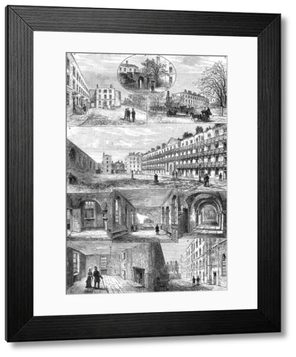 Framed Print : Sketches of the Queen's Bench Prison, 1880. Creator: Unknown Framed Print : Sketches of the Queen's Bench Prison, 1880. Creator: Unknown