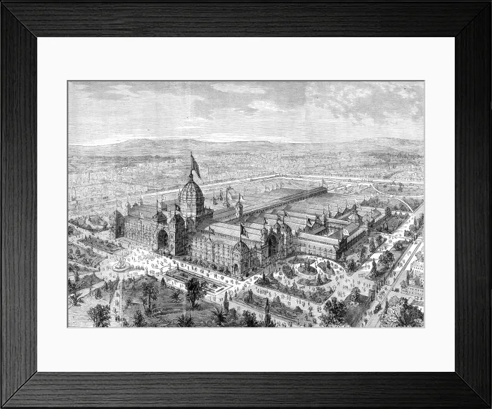 Framed Print : The International Exhibition building at Melbourne, Australia, 1880. Creator: Unknown Framed Print : The International Exhibition building at Melbourne, Australia, 1880. Creator: Unknown