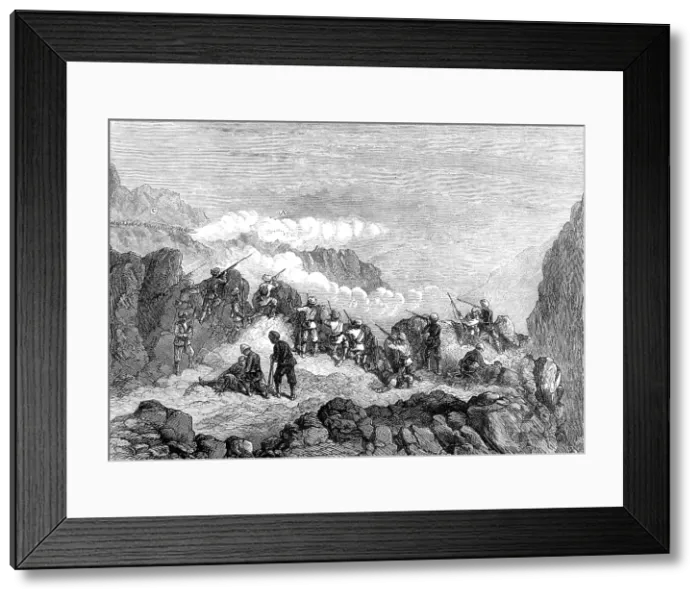 Framed Print : The Afghan War: conflict with the Zaimukhts at Zawa, near the Kuram Valley, 1880. Creator: Unknown Framed Print : The Afghan War: conflict with the Zaimukhts at Zawa, near the Kuram Valley, 1880. Creator: Unknown
