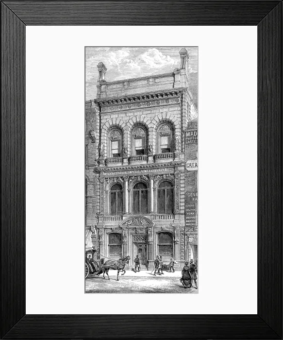Framed Print : The new building of the Art-Union of London, 1880. Creator: Unknown Framed Print : The new building of the Art-Union of London, 1880. Creator: Unknown