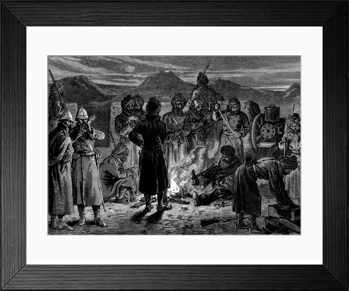 Framed Print : The Afghan War: defence of the British position at Sherpore, Cabul - the Gatling Gun bastion, 1880. Creator: Unknown Framed Print : The Afghan War: defence of the British position at Sherpore, Cabul - the Gatling Gun bastion, 1880. Creator: Unknown