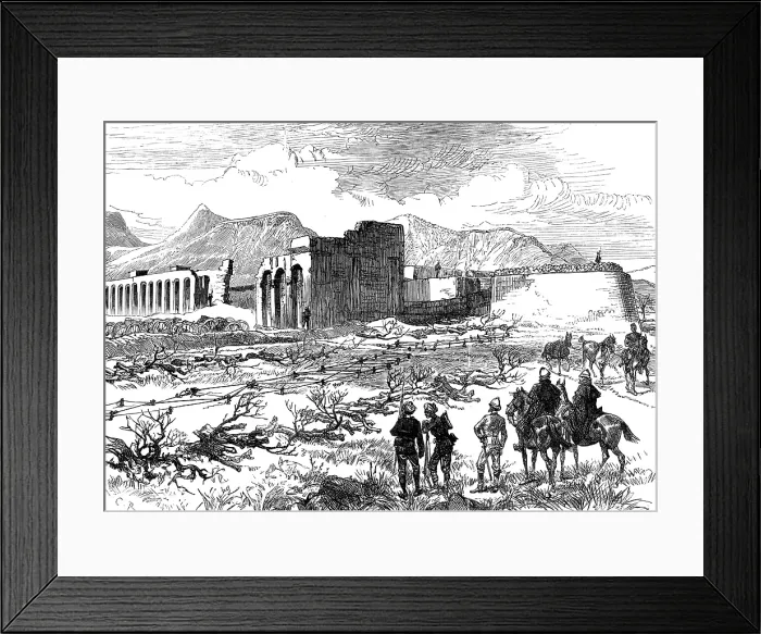 Framed Print : The Afghan War: defence of the British position at...Cabul - north end of Sherpore defences, 1880. Creator: C. R Framed Print : The Afghan War: defence of the British position at...Cabul - north end of Sherpore defences, 1880. Creator: C. R