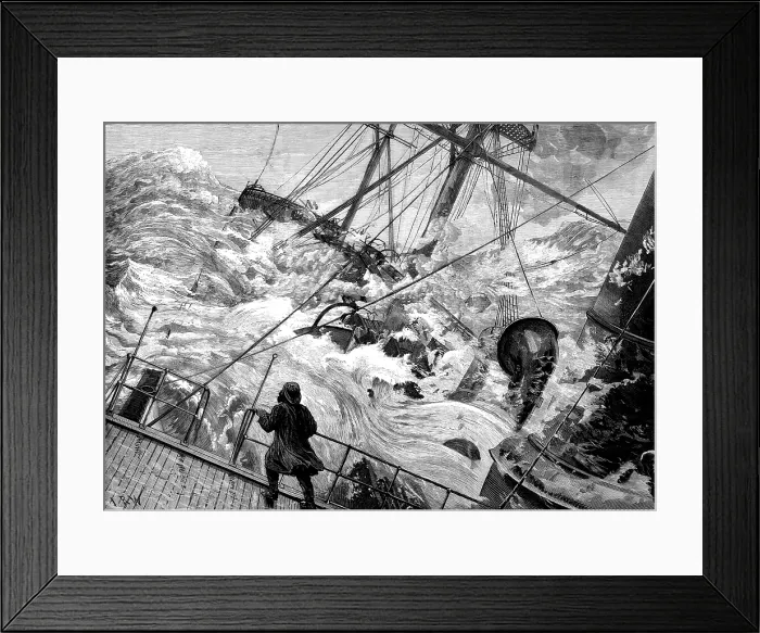 Framed Print : The Orient Line steamer Chimborazo in a gale, 1880. Creator: Unknown Framed Print : The Orient Line steamer Chimborazo in a gale, 1880. Creator: Unknown