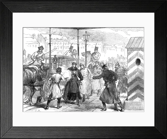 Framed Print : Attempt on the life of Count Loris Melikoff, 1880. Creator: C. R Framed Print : Attempt on the life of Count Loris Melikoff, 1880. Creator: C. R