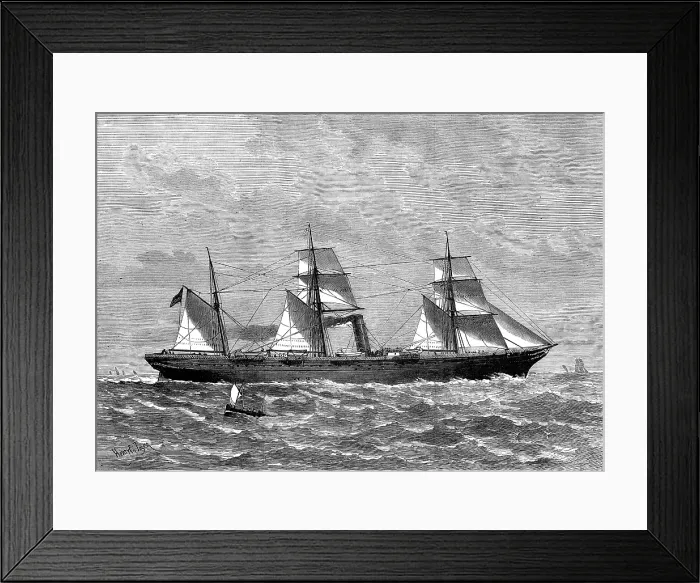 Framed Print : The steam-ship Chimborazo, of the Orient Line, for Australia, 1880. Creator: Unknown Framed Print : The steam-ship Chimborazo, of the Orient Line, for Australia, 1880. Creator: Unknown