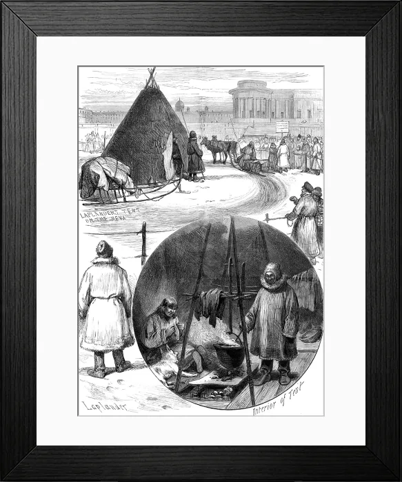 Framed Print : Russian Sketches: Laplanders on the Neva, St. Petersburg, 1880. Creator: Unknown Framed Print : Russian Sketches: Laplanders on the Neva, St. Petersburg, 1880. Creator: Unknown