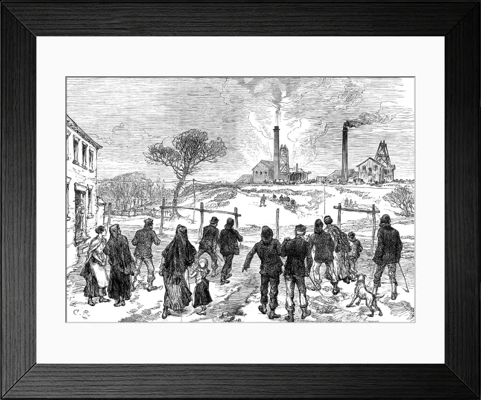 Framed Print : The Leycett Colliery Disaster, near Newcastle-Under-Lyne: the explosion, 1880. Creator: Unknown Framed Print : The Leycett Colliery Disaster, near Newcastle-Under-Lyne: the explosion, 1880. Creator: Unknown