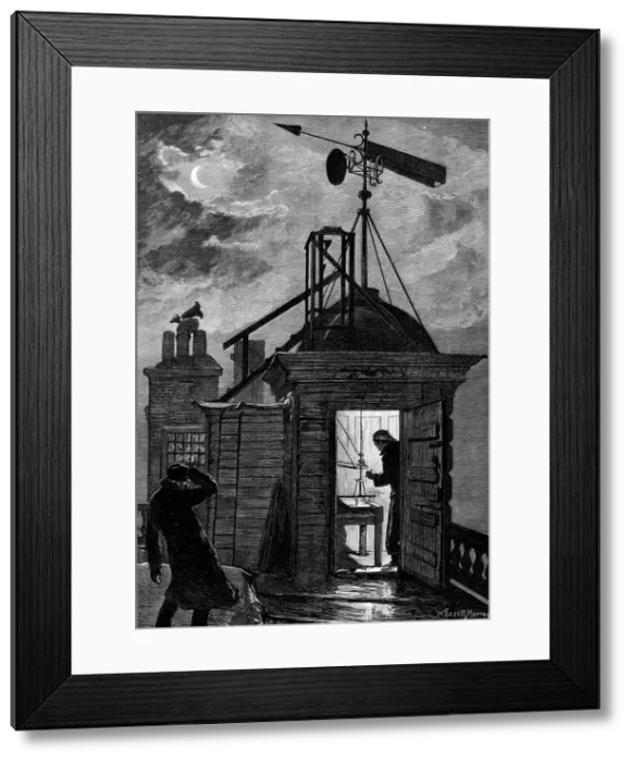 Framed Print : Measuring the wind: a sketch at the Royal Observatory, Greenwich, 1880. Creator: Unknown Framed Print : Measuring the wind: a sketch at the Royal Observatory, Greenwich, 1880. Creator: Unknown