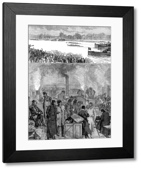 Framed Print : The Oxford and Cambridge Boat-Race, 1880. Creator: Unknown Framed Print : The Oxford and Cambridge Boat-Race, 1880. Creator: Unknown