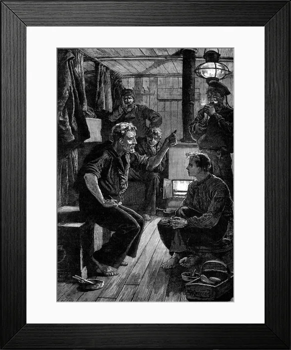 Framed Print : A Forecastle Yarn, 1880. Creator: Unknown Framed Print : A Forecastle Yarn, 1880. Creator: Unknown
