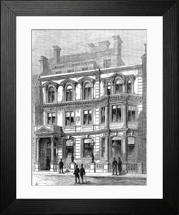 Framed Print : New building of the City Carlton Club, 1880. Creator: Unknown
