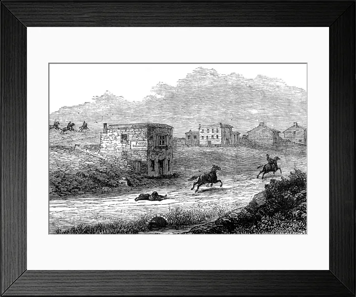 Framed Print : Scene of the assassination of Colonel Koumerow, near Pera, 1880. Creator: Unknown Framed Print : Scene of the assassination of Colonel Koumerow, near Pera, 1880. Creator: Unknown