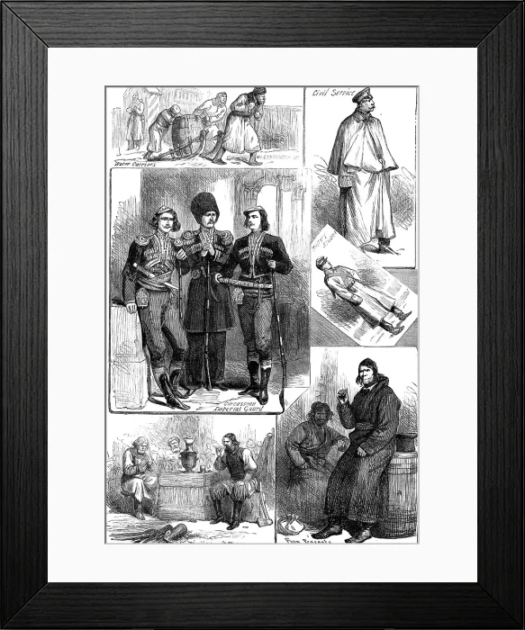 Framed Print : Sketches in Russia: popular life and manners, 1880. Creator: Unknown Framed Print : Sketches in Russia: popular life and manners, 1880. Creator: Unknown