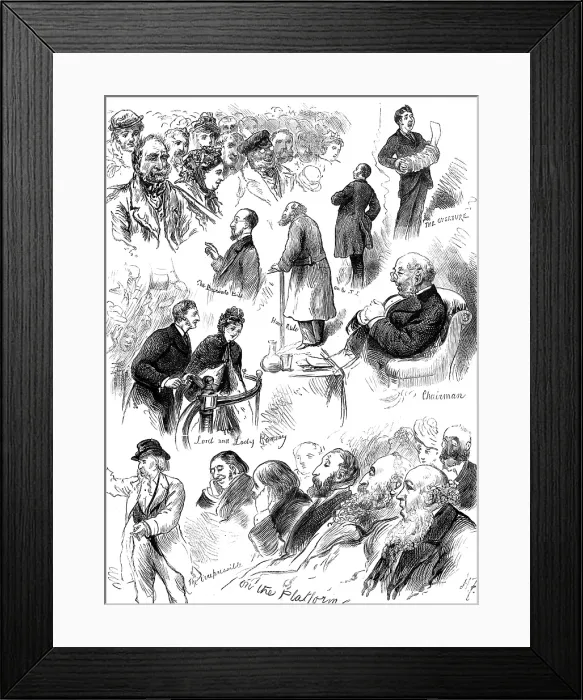 Framed Print : Sketches at the Liverpool Election: a ward meeting, 1880. Creator: Unknown Framed Print : Sketches at the Liverpool Election: a ward meeting, 1880. Creator: Unknown