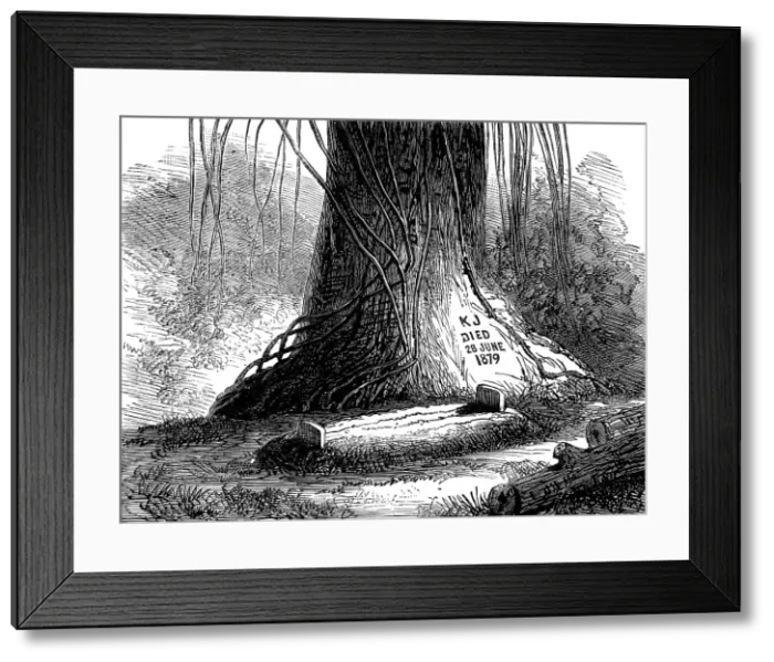 Framed Print : The Grave of Mr. Keith Johnston, at Beho Beho, East Central Africa, 1880. Creator: Unknown Framed Print : The Grave of Mr. Keith Johnston, at Beho Beho, East Central Africa, 1880. Creator: Unknown
