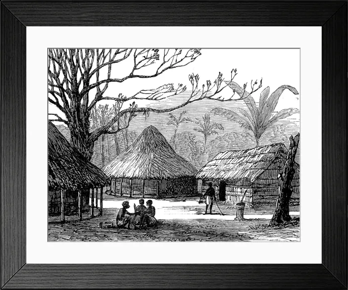 Framed Print : Village of Beho Beho, where Mr. Keith Johnston died, East Central Africa, 1880. Creator: Unknown Framed Print : Village of Beho Beho, where Mr. Keith Johnston died, East Central Africa, 1880. Creator: Unknown