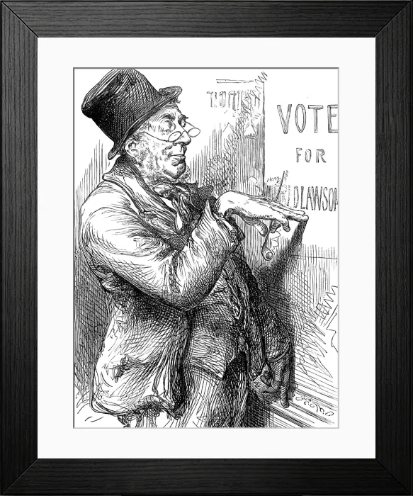 Framed Print : Election Sketches: local option, 1880. Creator: Unknown Framed Print : Election Sketches: local option, 1880. Creator: Unknown