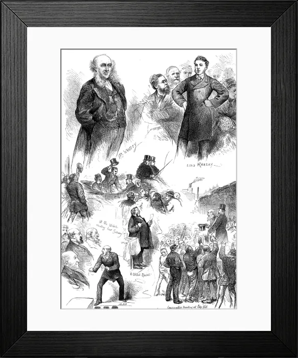 Framed Print : Liverpool Election sketches, 1880. Creator: Unknown Framed Print : Liverpool Election sketches, 1880. Creator: Unknown