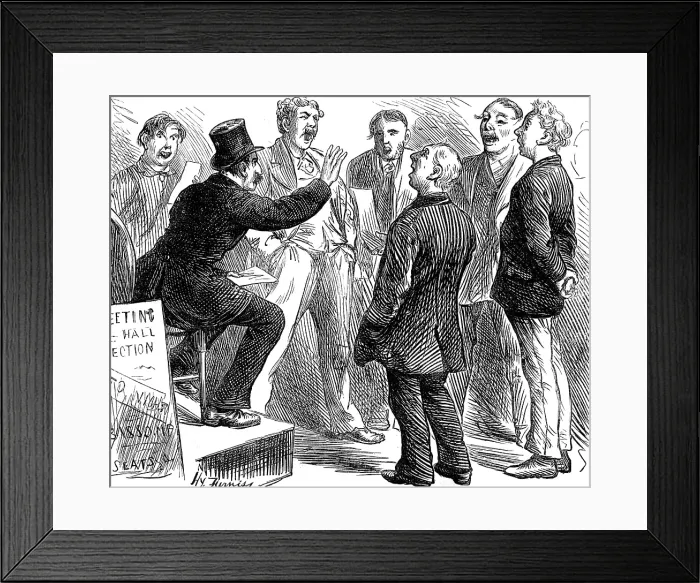 Framed Print : Election Sketches: jingoes rehearsing Rule, Britannia, 1880. Creator: Unknown Framed Print : Election Sketches: jingoes rehearsing Rule, Britannia, 1880. Creator: Unknown