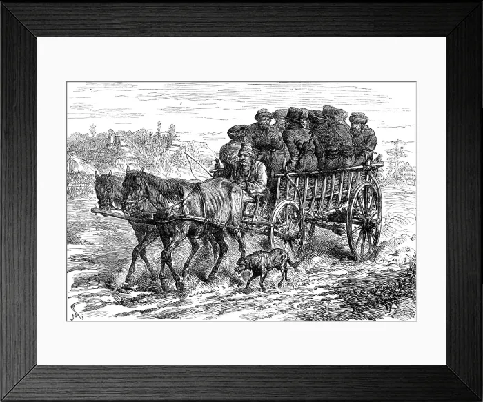 Framed Print : Polish Jews driving to market: a sketch on the Polish Russian frontier, 1880. Creator: Unknown Framed Print : Polish Jews driving to market: a sketch on the Polish Russian frontier, 1880. Creator: Unknown